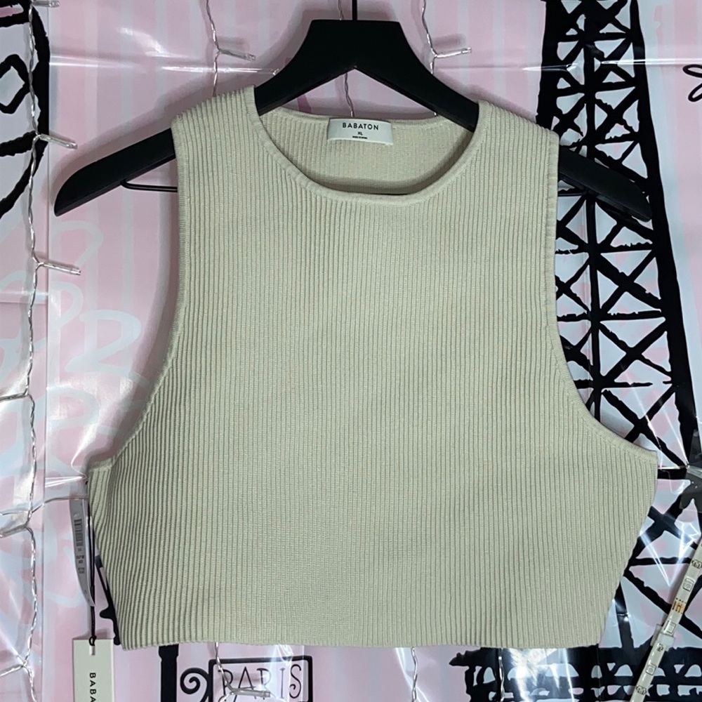 Sculpt Knit Racer Cropped Tank by Aritzia